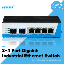 Conmutador industrial de 4 puertos Gigabit 2 sfp no administrado